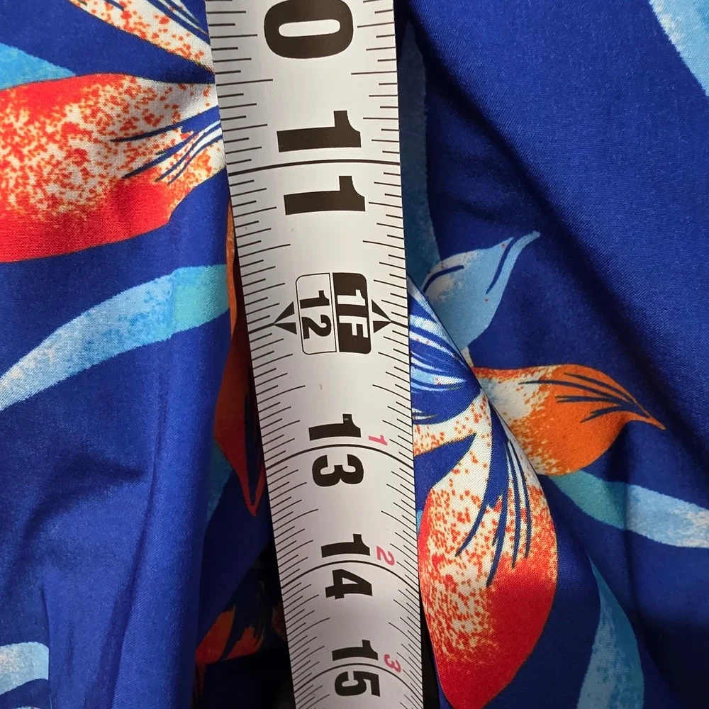 Hot Coals Mens Swim Shorts XL Blue Orange‎ Floral Tropical Quick Dry UPF 50+ New